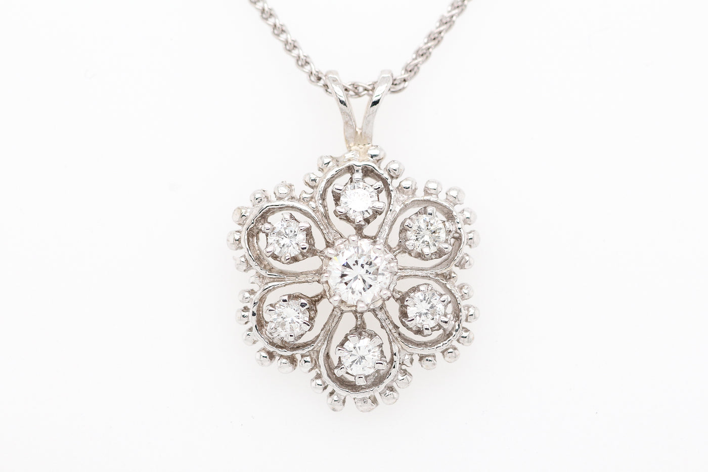 14KW .50 CTTW DIAMOND PENDANT H-SI2