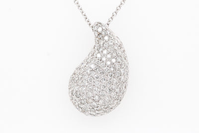 18KW Diamond Pave Necklace