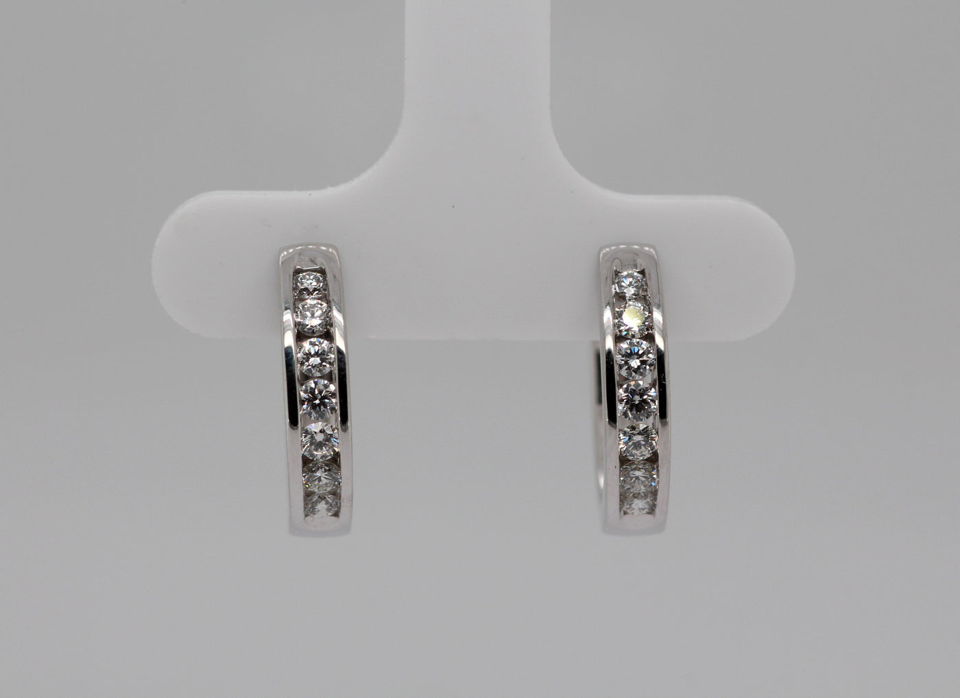 14KW .50 CTTW DIAMOND HOOP EARRINGS