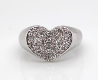14KW .35 CTTW DIAMOND HEART RING H-SI1