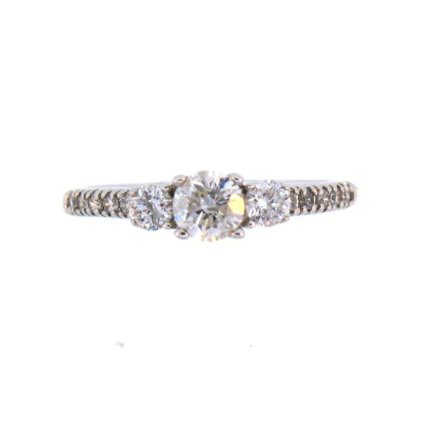 14KW 3/4TW 3-STN BRIDAL RING