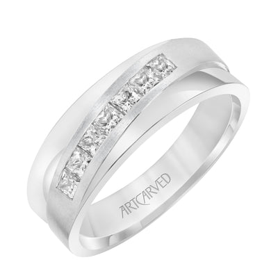 21-V8929W7-G.00 - ARTCARVED - Flat Flat Edge Diamond Wedding Band