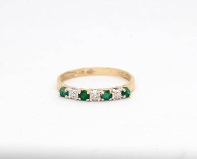 Estate 10KY .25 Cttw Emerald and .03 Cttw Diamond Ring