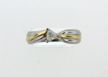 PLATINUM/18K 1/3 CT TRILLION CUT DIAMOND RING