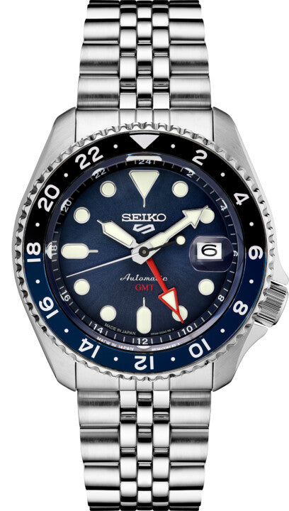 Gents Seiko 5 Sports SS Automatic GMT Watch