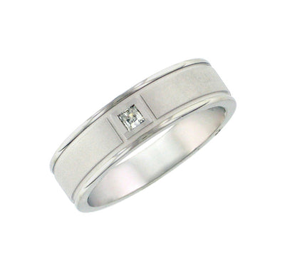 22-V5011W-G.00 - ARTCARVED - Comfort Fit, diamond wedding band with textured finish and rolled edges