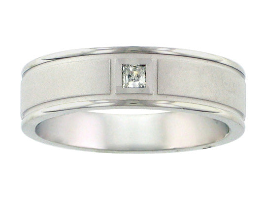 22-V5011W-G.00 - ARTCARVED - Comfort Fit, diamond wedding band with textured finish and rolled edges