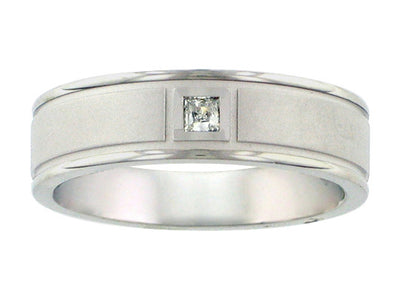 22-V5011W-G.00 - ARTCARVED - Comfort Fit, diamond wedding band with textured finish and rolled edges