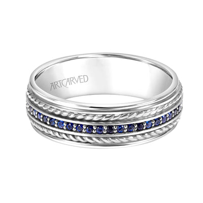 22-V8730SW100-G.00 - ARTCARVED - Low Dome Round Edge Carved Wedding Band