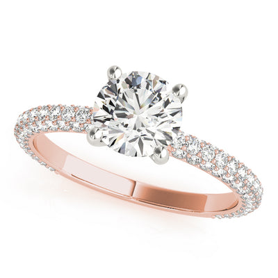 PAVE ENGAGEMENT RING WITH ROUND HEAD