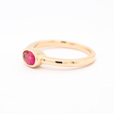 14KY .45 CT OVAL PINK TOURMALINE RING