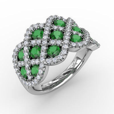 14KW 1.30 Cttw Emerald And Diamond Ring