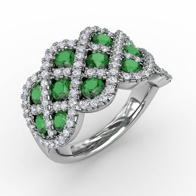 14KW 1.30 Cttw Emerald And Diamond Ring