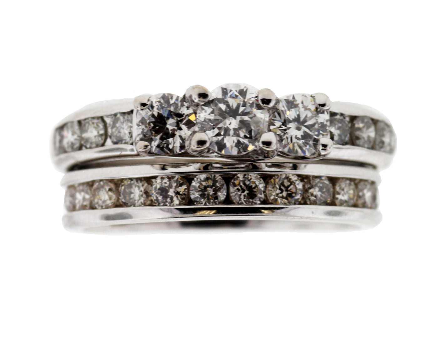 14KW 1.15CTTW DIAMOND BRIDAL SET .25CT CTR image