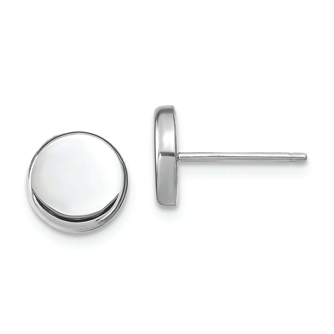 14KW POLISHED BUTTON POST EARRINGS image