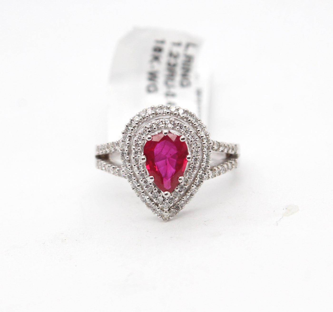 18KW 1.23 Ct Ruby and .44 Cttw Diamond Ring