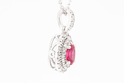 14KW .64 CT RUBY AND DIAMOND PENDANT, .20 CTTW, H-SI2 image