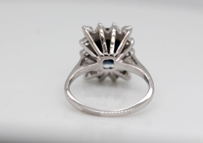 14KW 2.55 CT SAPPHIRE AND DIAMOND RING .49 CTTW DIAMOND RING HI-SI2