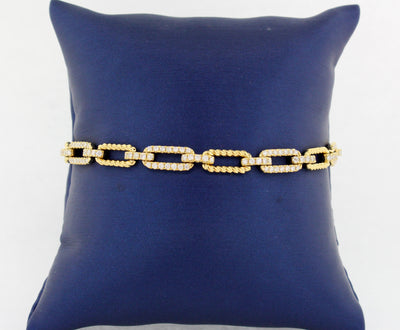 18KY Diamond Paperclip Chain Bracelet
