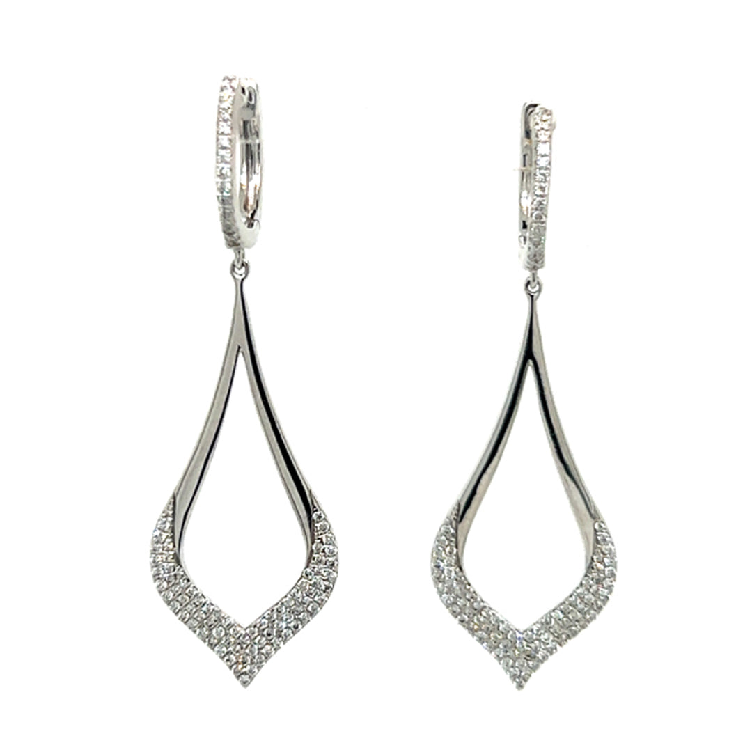 18KW .58 Cttw Diamond Earrings