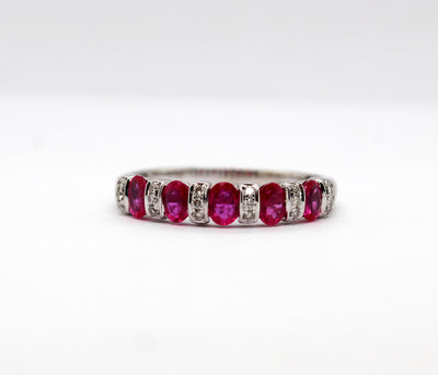 Estate 14KW .60 Cttw Ruby and .05 Cttw Diamond Ring