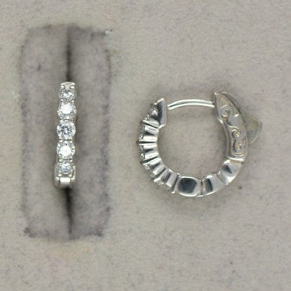 18KW Huggie-style Diamond Earrings