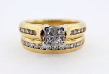 14KY .75TW PC INV-SET CTR BRIDAL SET