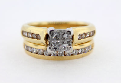14KY .75TW PC INV-SET CTR BRIDAL SET