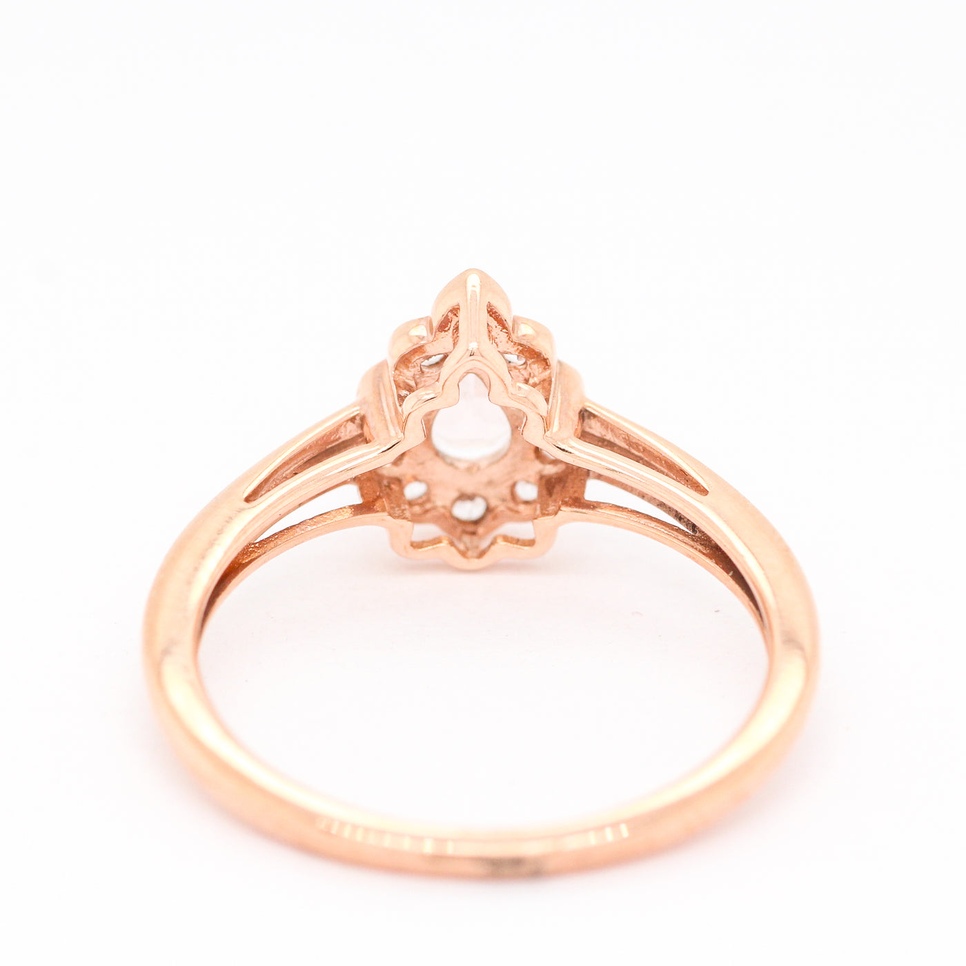 Estate 10Kr .45 Ct Morganite And Diamond Ring