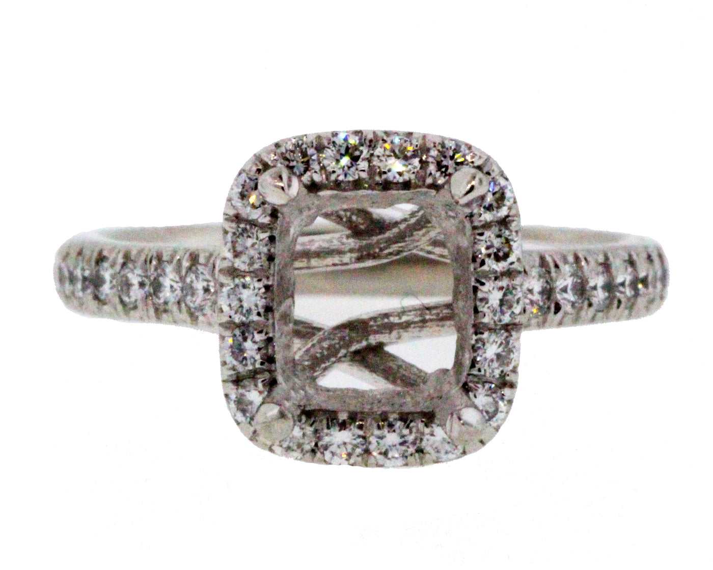 PLATINUM .33 CTTW DIAMOND SEMI MOUNT