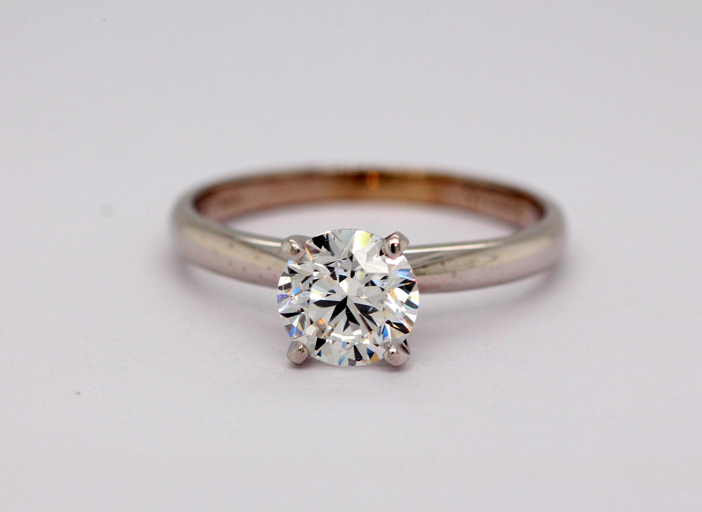 14KW 1.10 CT ROUND DIAMOND SOLITAIRE RING, E-SI2 GSI 34678300102 N196 image