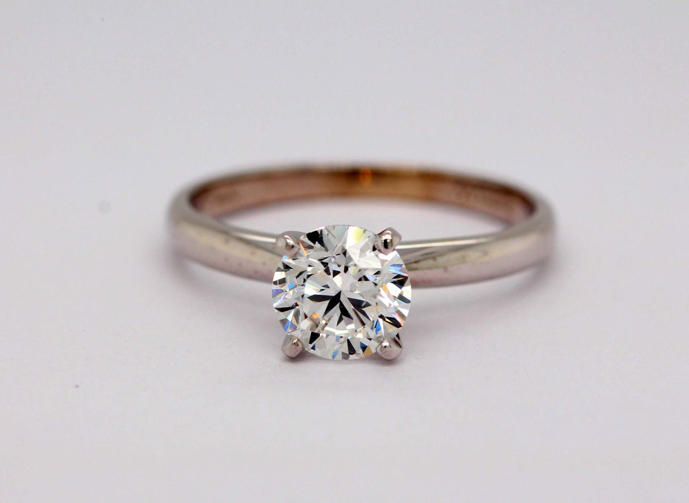 14KW 1.10 CT ROUND DIAMOND SOLITAIRE RING, E-SI2 GSI 34678300102 N196 image