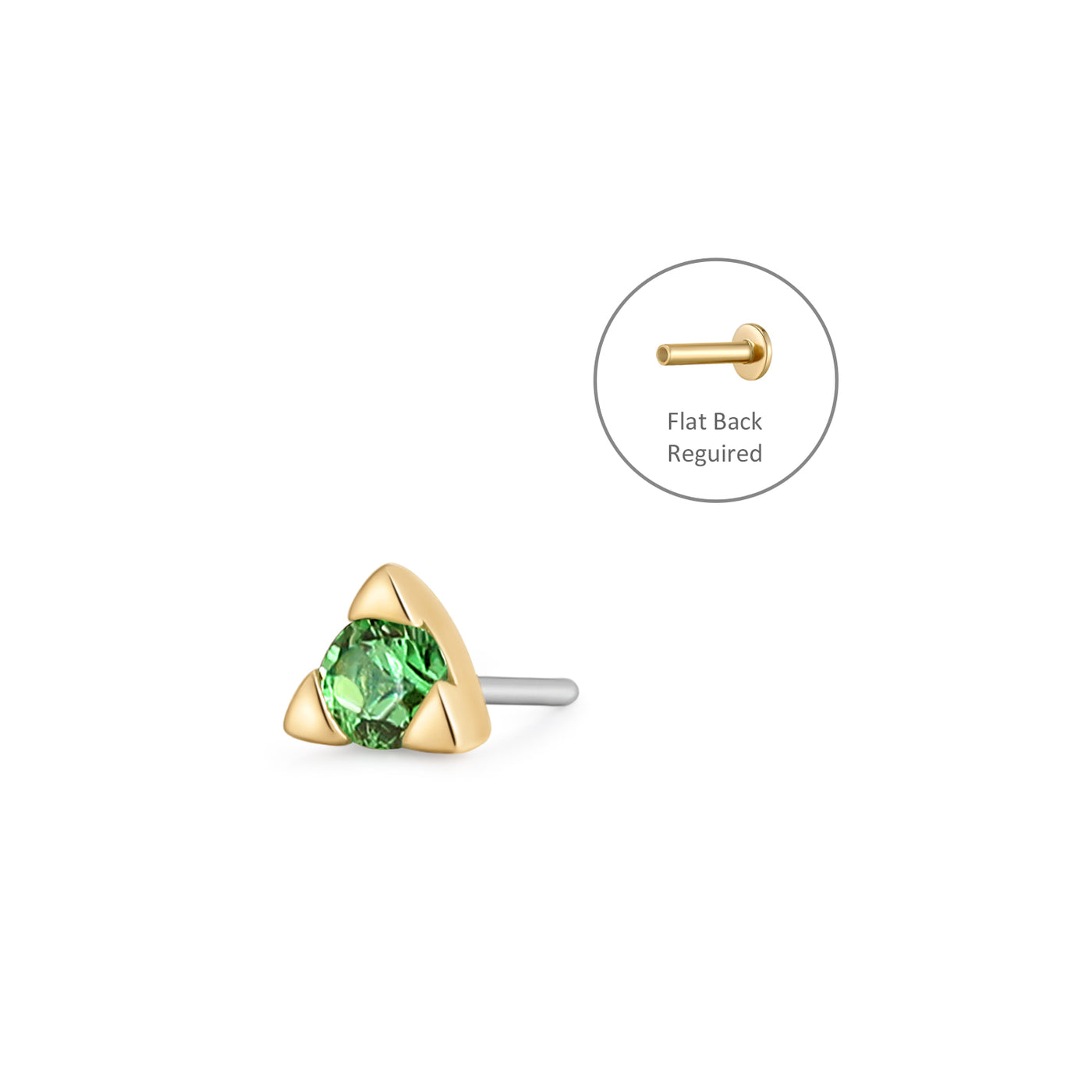 PAZ  Tsavorite Pyramid Piercing Top Earring