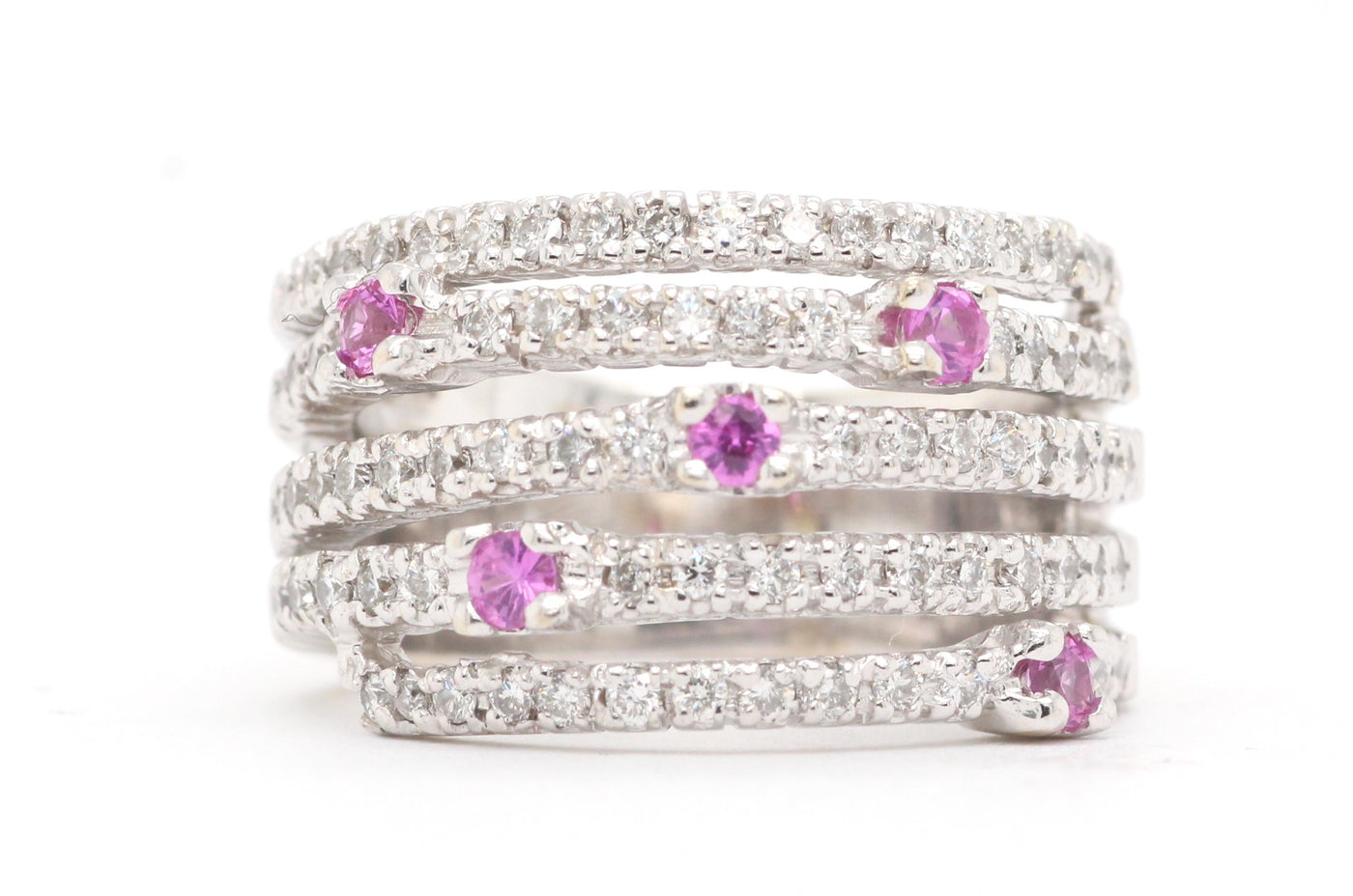 14KW .40 Cttw Pink Sapphire And Diamond Ring