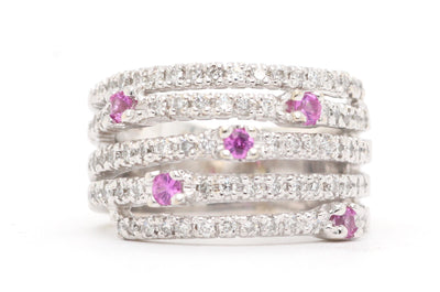 14KW .40 Cttw Pink Sapphire And Diamond Ring