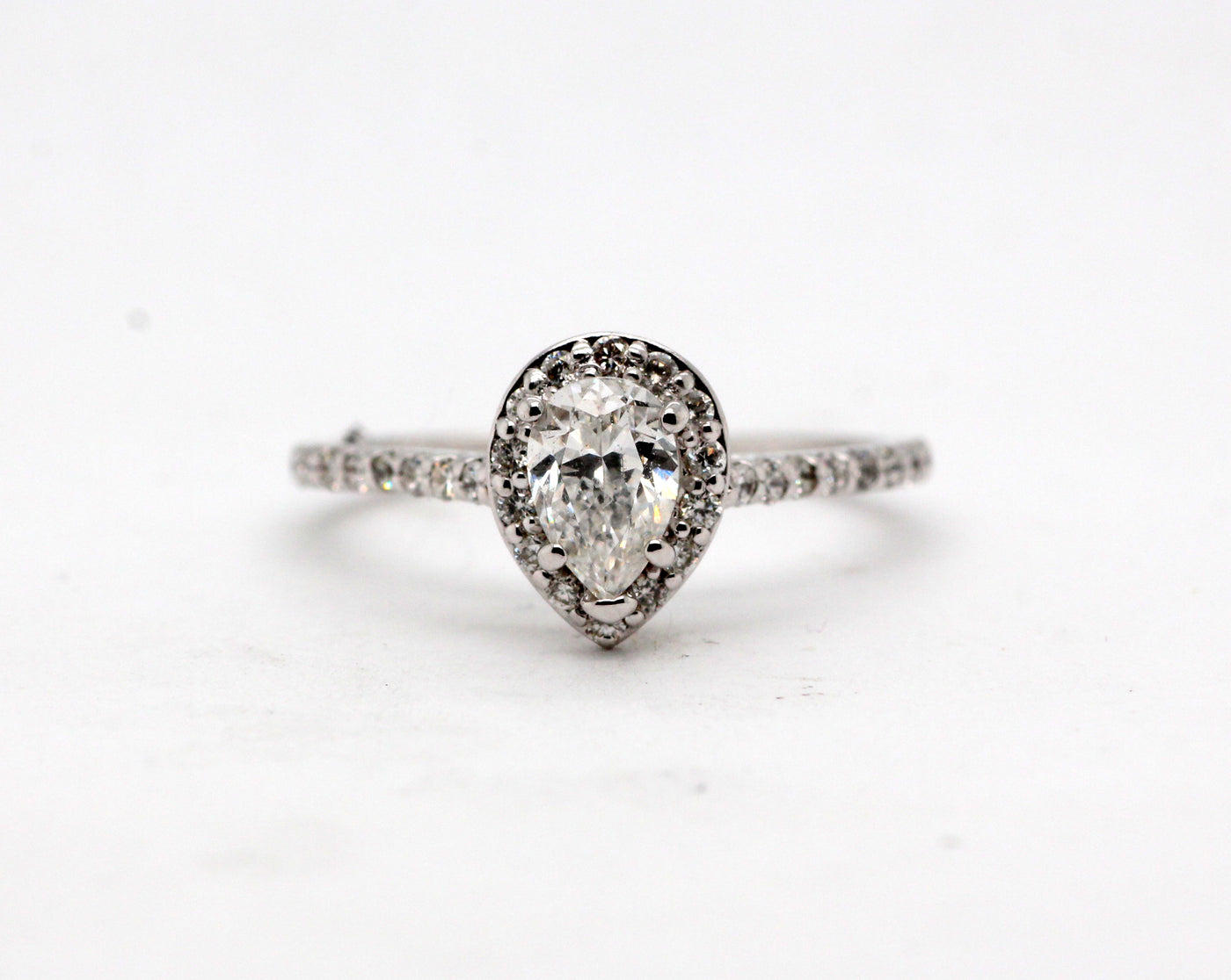 14KW .75 Cttw Diamond Halo Engagement Ring