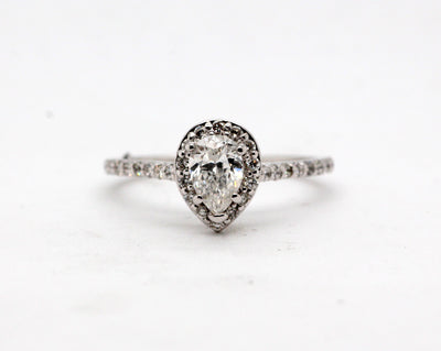 14KW .75 Cttw Diamond Halo Engagement Ring image