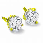 14KY .57 Cttw Diamond Ear Studs F in Color and SI2 in clarity