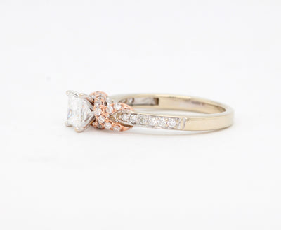 14KTT .76 Cttw Diamond Engagement Ring