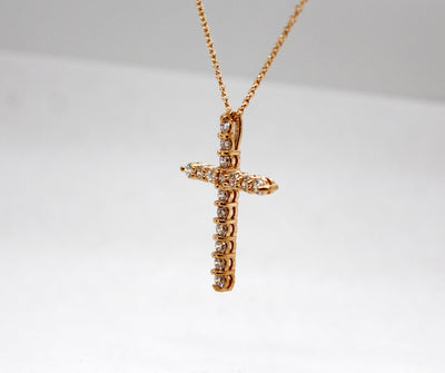 14KY .91 Cttw Diamond Cross Pendant