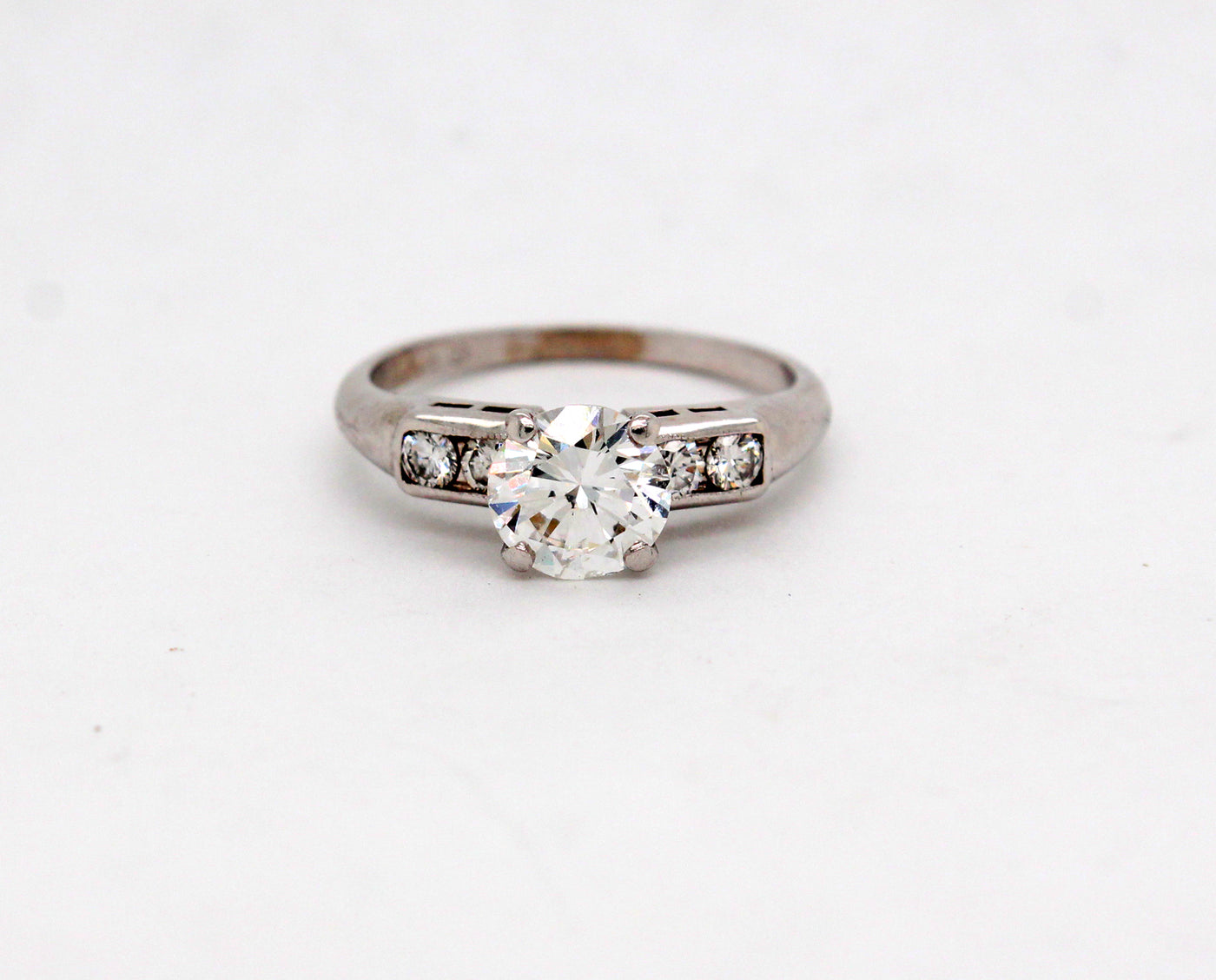 Estate Platinum 1.40 Cttw Diamond Engagement Ring