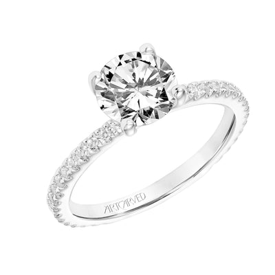 31-V803GRW-E.01 - ARTCARVED - Stackable Curved Band with Graduated Five-Stone Rose Cut Diamonds