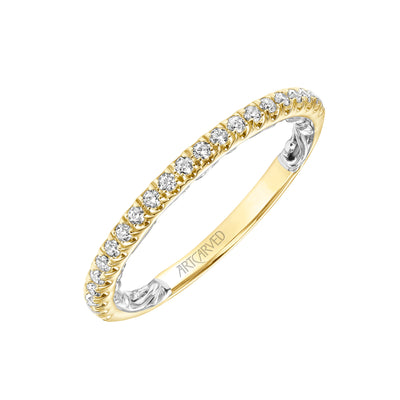 31-V910YW-L.00 - ARTCARVED - Lyric Diamond Wedding Band with Inner Carved details