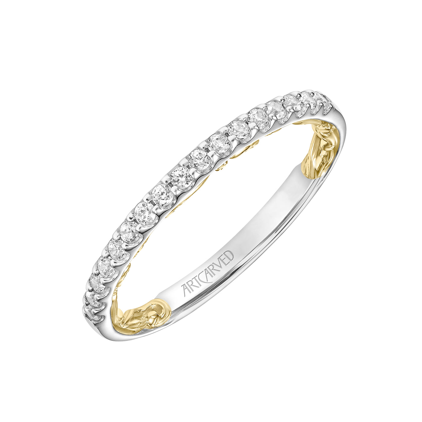 31-V924WY-L.00 - ARTCARVED - Lyric Diamond Wedding Band with Inner Carved details
