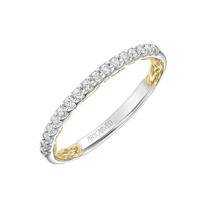 31-V924WY-L.00 - ARTCARVED - Lyric Diamond Wedding Band with Inner Carved details