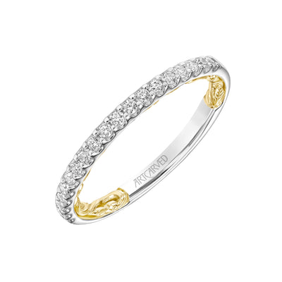 31-V928WY-L.00 - ARTCARVED - Lyric Diamond Wedding Band with Inner Carved details