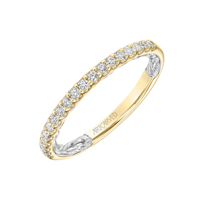 31-V934YW-L.00 - ARTCARVED - Lyric Diamond Wedding Band with Inner Carved details
