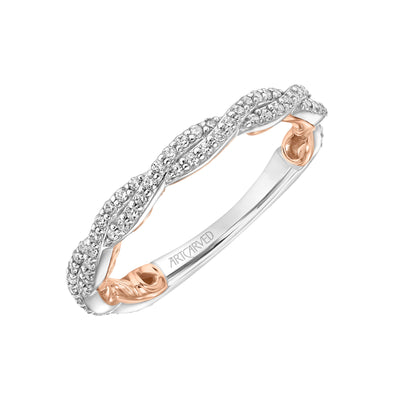 31-V955WR-L.00 - ARTCARVED - Lyric Twist Diamond Wedding Band with Inner Carved details
