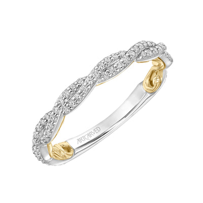 31-V959WY-L.00 - ARTCARVED - Lyric Twist Diamond Wedding Band with Inner Carved details