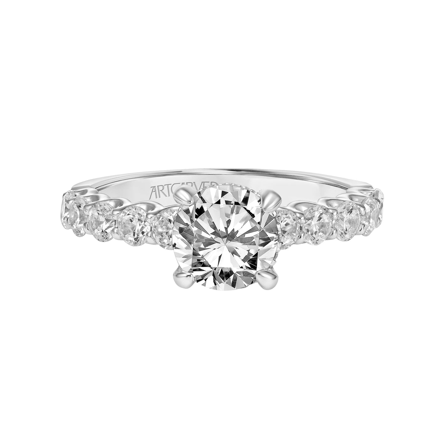 31-V864GRW-E.01 - ARTCARVED - Diamond Engagement Ring with U-Shaped Diamond setting